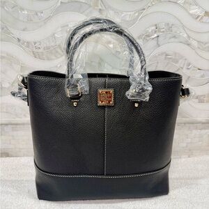 NWT Dooney & Bourke Chelsea Black Pebble Leather Tote Bag